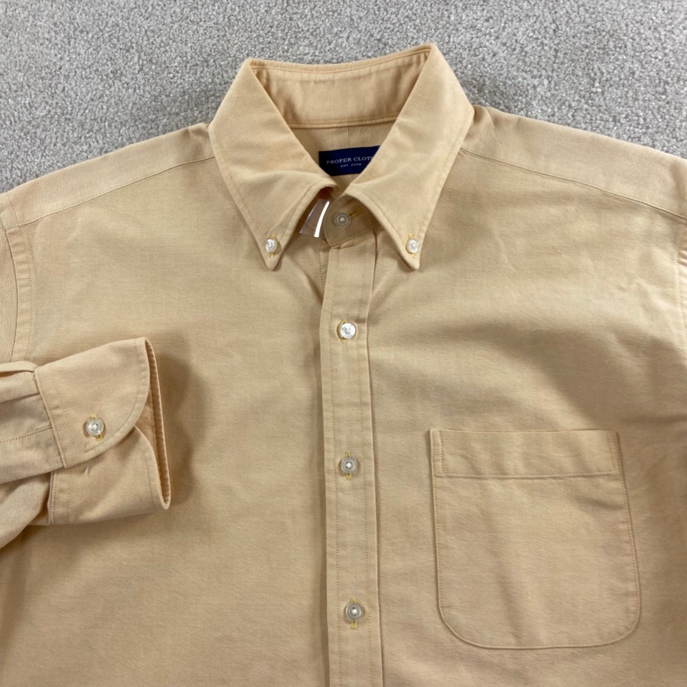 Proper Cloth Oxford Shirt Mens 16-35.5 Peach Cotton Button Down Long Sleeve